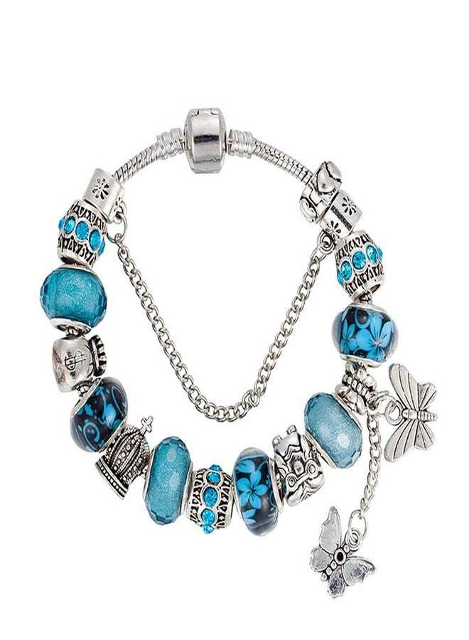 YOUFENG Love Beads Charms Bracelet for Women Snake Chain Unicorn Charm Flower Charms Bracelets Birthday Gifts for Her Amethyst Bracelet 9 - Image 1