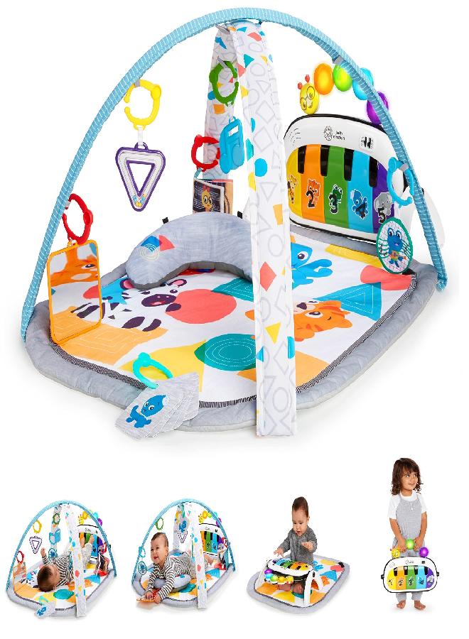 Baby Einstein Baby Einstein 4-in-1 Kickin' Tunes Music and Language Play Gym and Piano Tummy Time Activity Mat - Image 5