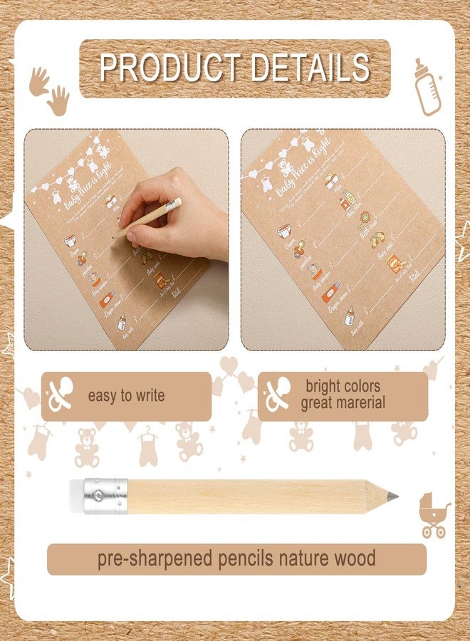 شير مجموعة ألعاب شير لحفلات استقبال المولود الجديد، 320 قطعة من ورق الكرافت، تتضمن 6 ألعاب، كل لعبة 50 ورقة مع 20 قلم رصاص. تشمل المجموعة: لعبة وصف الطفل وأمنياته، لعبة تخمين من هو، لعبة البنغو، ولعبة البحث عن الكلمات. - Image 4