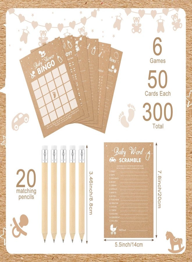 شير مجموعة ألعاب شير لحفلات استقبال المولود الجديد، 320 قطعة من ورق الكرافت، تتضمن 6 ألعاب، كل لعبة 50 ورقة مع 20 قلم رصاص. تشمل المجموعة: لعبة وصف الطفل وأمنياته، لعبة تخمين من هو، لعبة البنغو، ولعبة البحث عن الكلمات. - Image 3