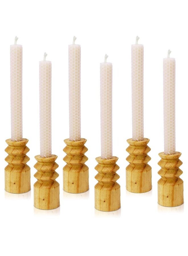 LAMAY 6PCS Beeswax Taper Candle, Drip-Proof Hand-Rolled, Great for Home, Holidays, Weddings, Women's Gifts (White) - Image 4