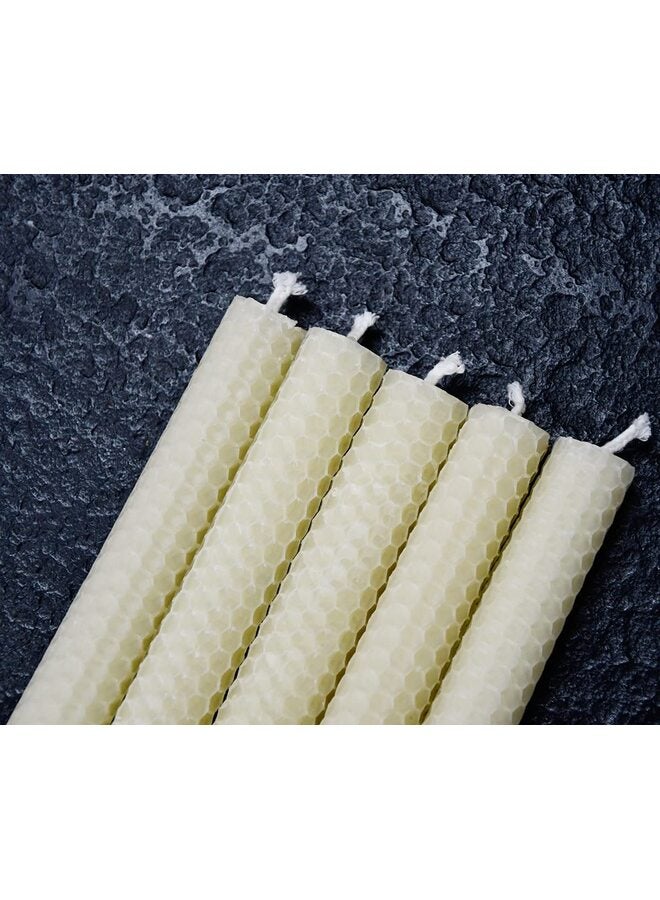 LAMAY 6PCS Beeswax Taper Candle, Drip-Proof Hand-Rolled, Great for Home, Holidays, Weddings, Women's Gifts (White) - Image 3