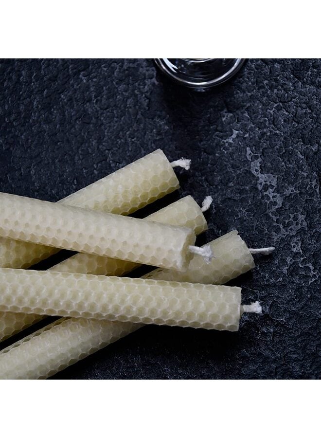 LAMAY 6PCS Beeswax Taper Candle, Drip-Proof Hand-Rolled, Great for Home, Holidays, Weddings, Women's Gifts (White) - Image 2