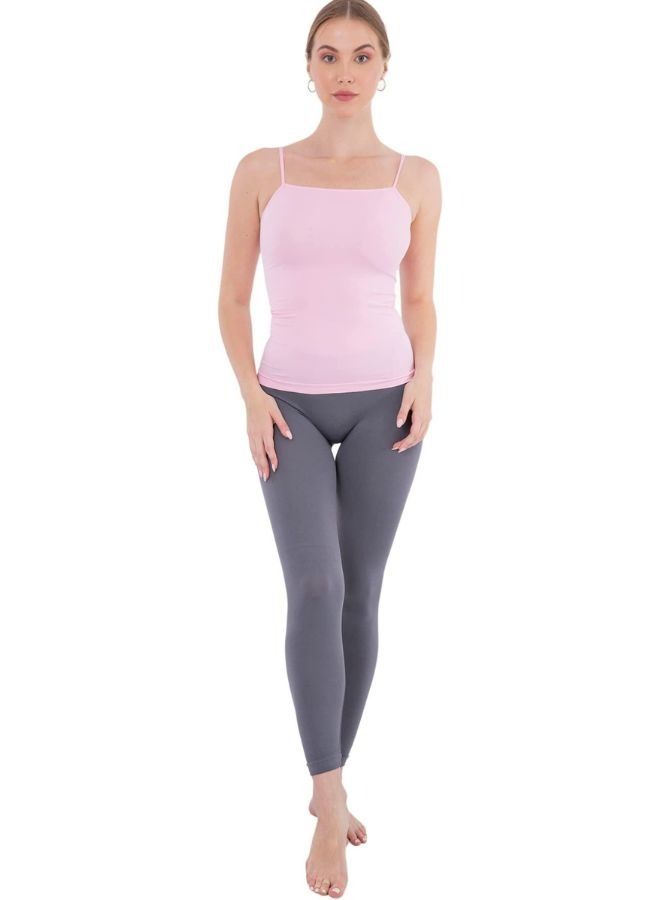 Carina Plain long leggings for women with a high elasticated waist high-quality materials well ventilated and soft to the touch Grey colour  - Image 2