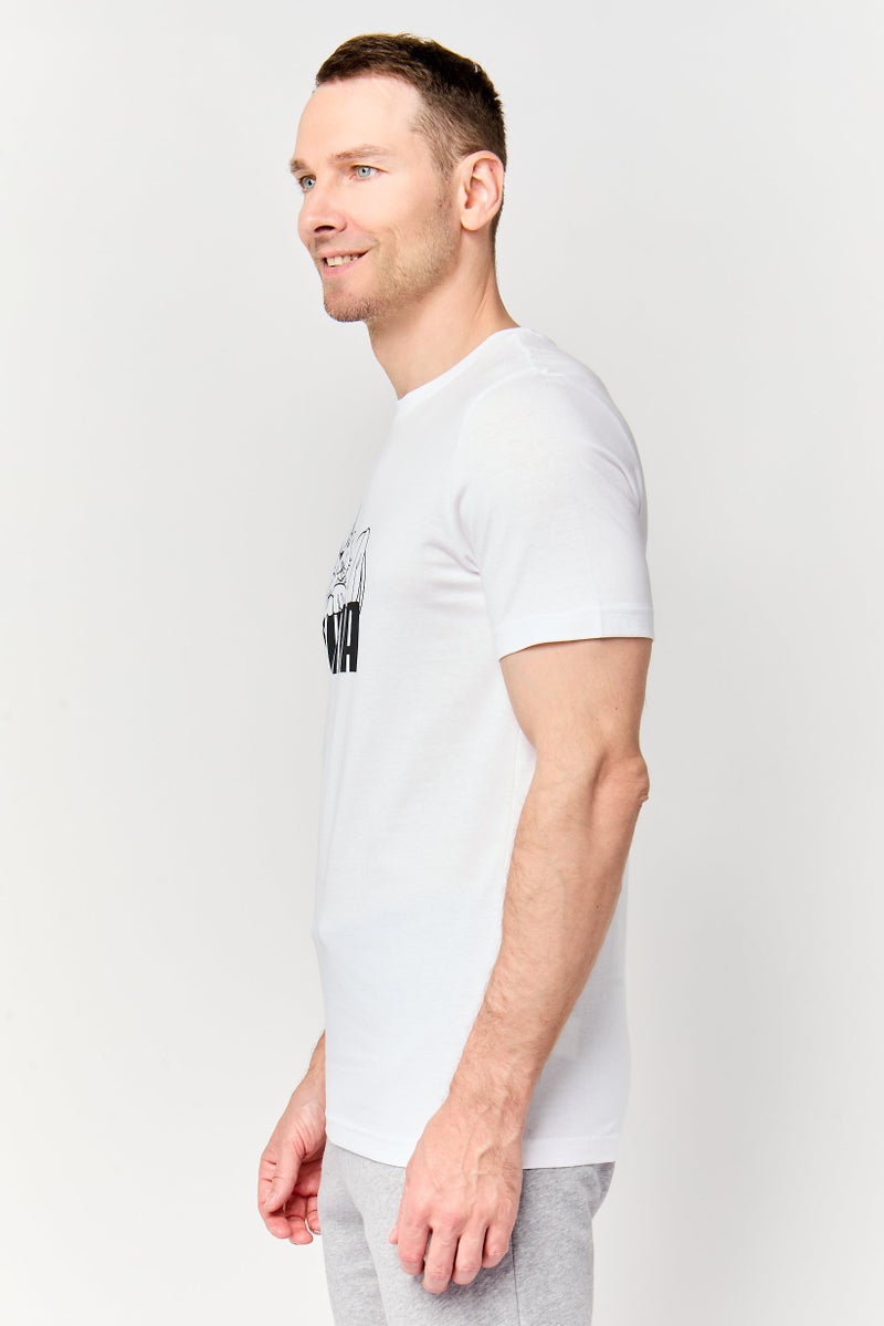 PUMA تي شيرت رياضي للرجال بأكمام قصيرة مناسب، خارجي فائق، أبيض - Image 3