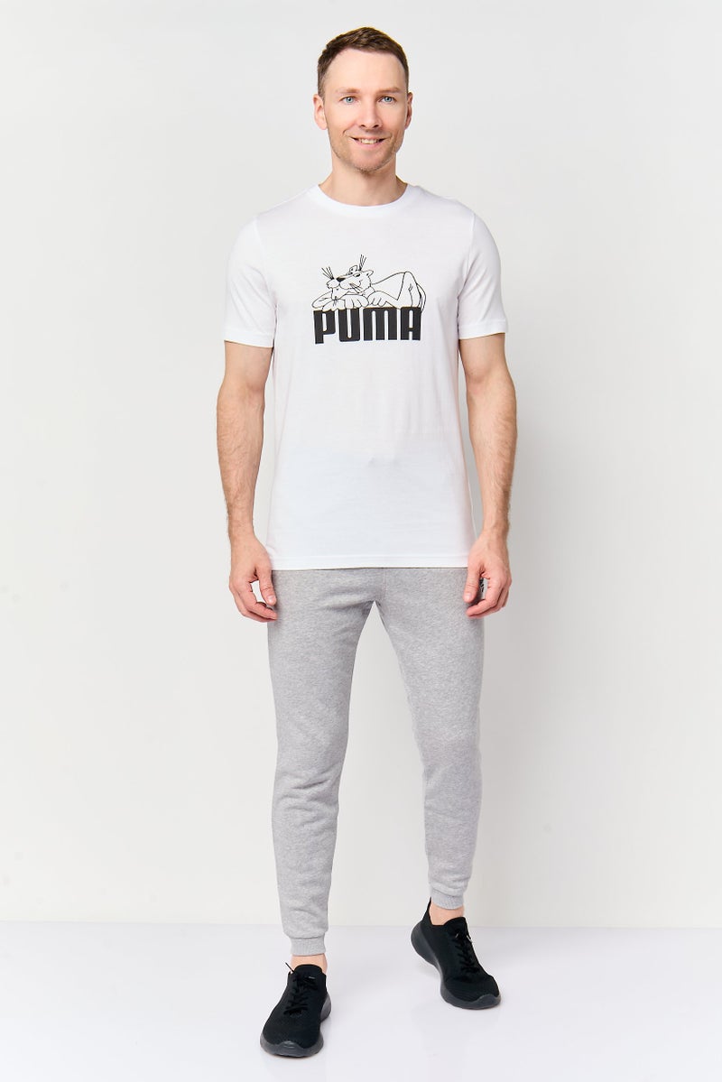 PUMA تي شيرت رياضي للرجال بأكمام قصيرة مناسب، خارجي فائق، أبيض - Image 2