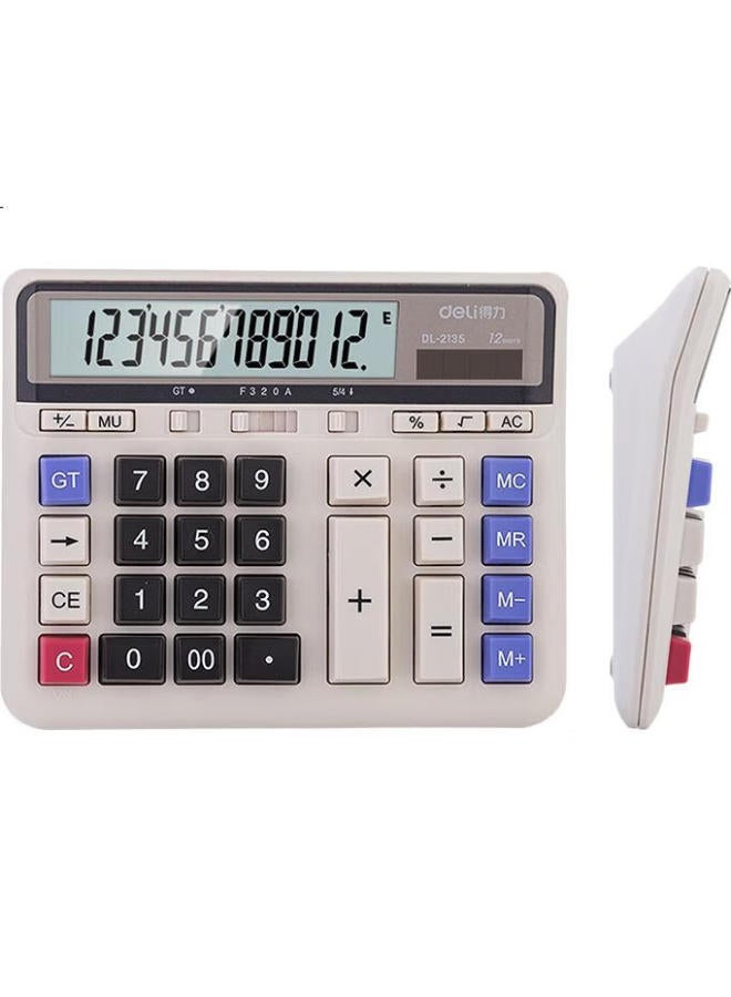 Deli Dual Power Computer Keyboard Calculator, 12-Digit Large Screen Horizontal Calculator, Financial/Banking Calculation, Office Stationery Supplies, Silent 2135, New And Old Mixed Delivery - Image 2
