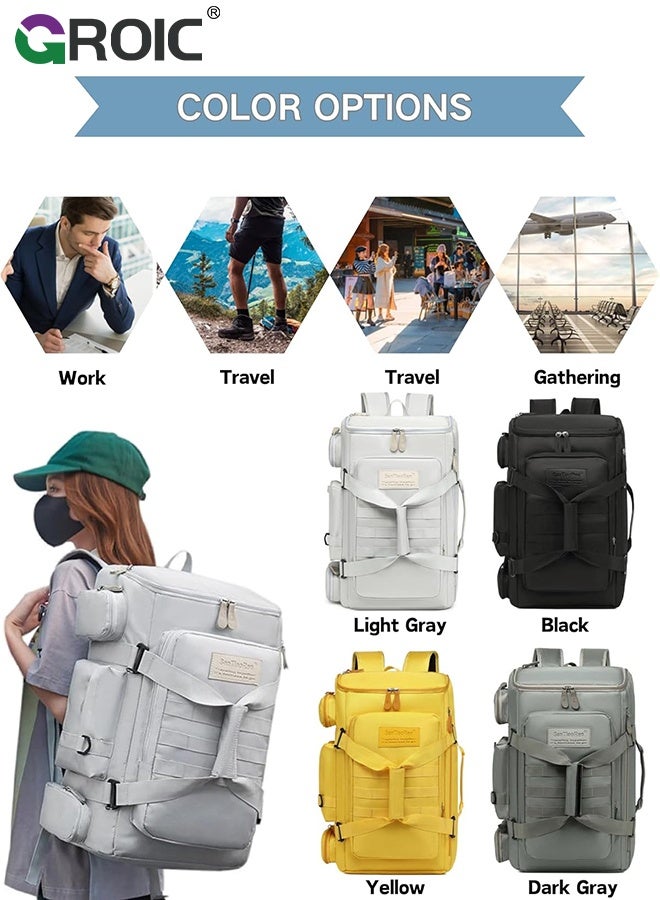 حقيبة ظهر رياضية للتمرين، حقيبة ظهر كبيرة للسفر للرجال والنساء، حقيبة رياضية رياضية سعة 50 لتر مع جيب مبلل، حقيبة ظهر رياضية للسفر، حقيبة ظهر مقاومة للماء لحقائب الظهر التكتيكية