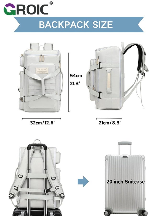 حقيبة ظهر رياضية للتمرين، حقيبة ظهر كبيرة للسفر للرجال والنساء، حقيبة رياضية رياضية سعة 50 لتر مع جيب مبلل، حقيبة ظهر رياضية للسفر، حقيبة ظهر مقاومة للماء لحقائب الظهر التكتيكية