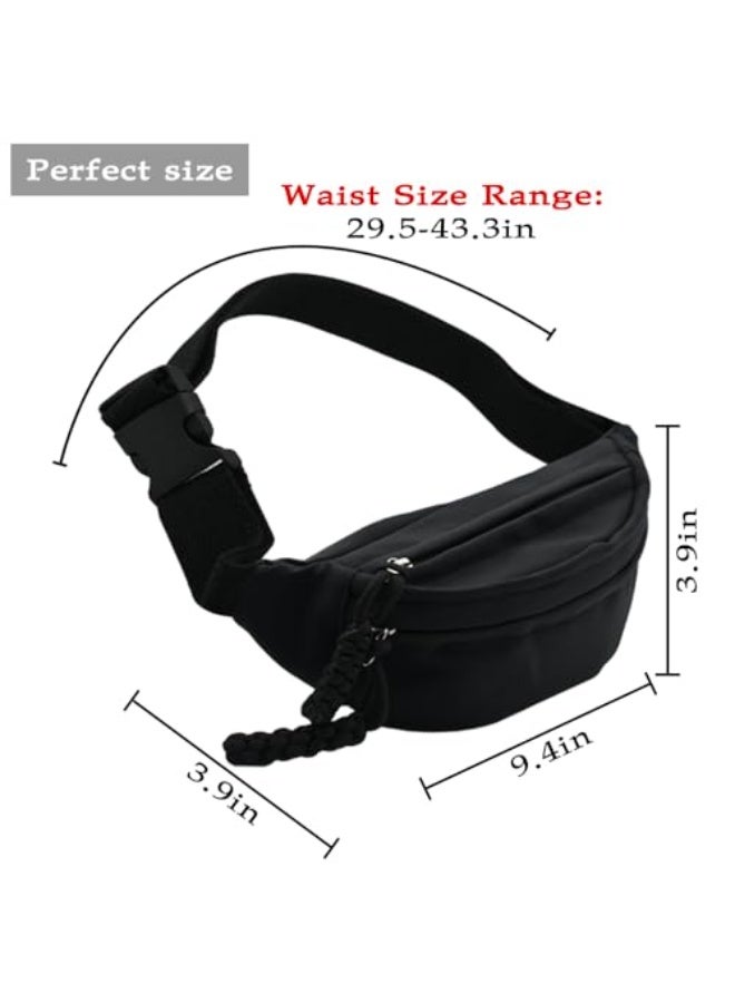 OSHIMA Waist Bag, Adjustable Belt Bag, Fanny Pack for Fashion Lightweight Fanny Pack as A Gift for Little Boys and Girls, (Black) - Image 2