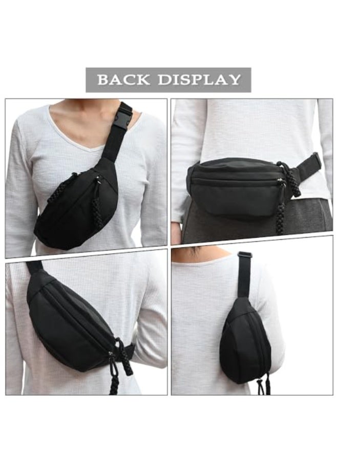 OSHIMA Waist Bag, Adjustable Belt Bag, Fanny Pack for Fashion Lightweight Fanny Pack as A Gift for Little Boys and Girls, (Black) - Image 3
