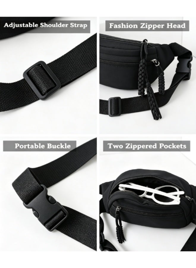 OSHIMA Waist Bag, Adjustable Belt Bag, Fanny Pack for Fashion Lightweight Fanny Pack as A Gift for Little Boys and Girls, (Black) - Image 5