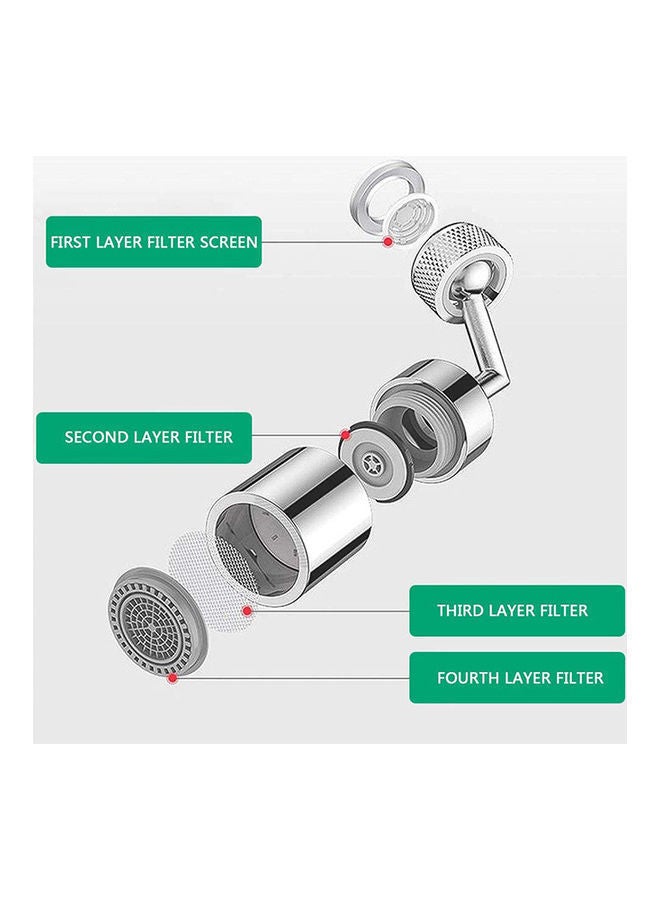 Y&D 720 Degree Swivel Sink Faucet Aerator Silver 9x2.5x2.5cm - Image 2