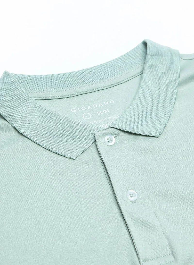 Giordano  Men’s Slim Fit Liquid Touch Cotton Interlock Polo for Men | Best Price UAE