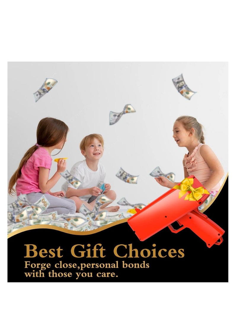 Money Gun Paper Playing Spary Toy Gun, Prop with 100 Pcs Play Cash Party Supplies multicoloured, Su-140  - Image 2
