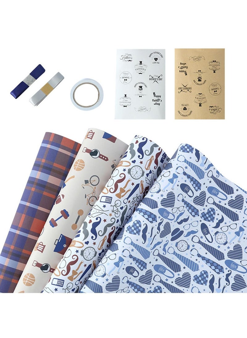 SYOSI Gift Wrapping Paper, Recyclable Gift Wrapping Paper Set for Birthday,Bridal Baby Shower,Weddings,Graduations,Women,Men,Boy,Girl,All Occasion - Image 1