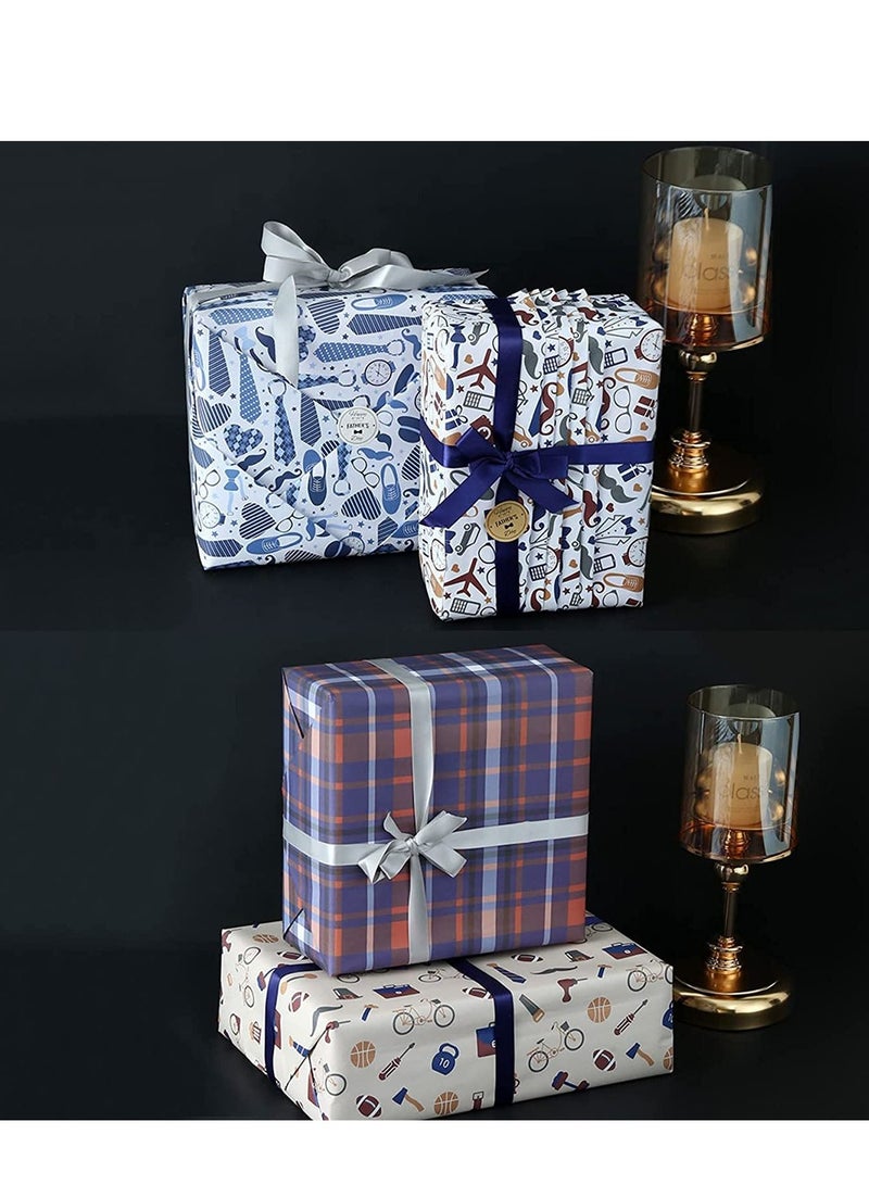 SYOSI Gift Wrapping Paper, Recyclable Gift Wrapping Paper Set for Birthday,Bridal Baby Shower,Weddings,Graduations,Women,Men,Boy,Girl,All Occasion - Image 3
