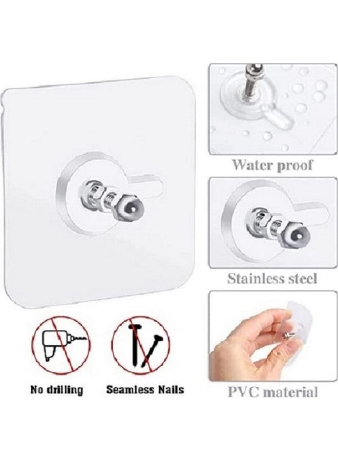 MOBDESK Super Screw for Wall Stainless Steel PVC Abs Nail Free, Non-Trace No Drilling Sticking Hooks,Waterproof Screws Hook, Adhesive Nails Wall, Hooks Without Drilling,Hook Hanging-10 Pack(K-233) - Image 4