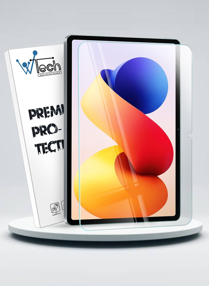 دبليو تيك واقي شاشة لوحي شاومي ريدمي باد 2 برو 2025 (12.1 بوصة) من سلسلة WTech المميزة بحواف منحنية وتغطية كاملة من الزجاج المقسى (TSGPCN) - شفاف - Image 1