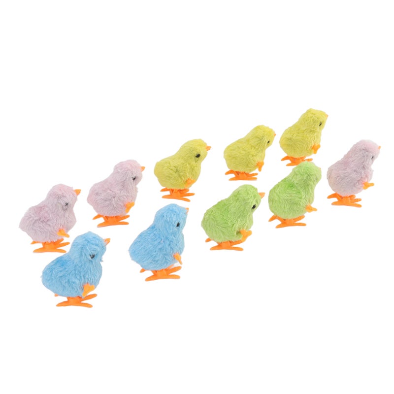Wind Up Jumping Chicken 10 Pcs Premium Plastic & Plush Material Lifelike Appearance - Simple Operation Clockwork Chick Toy for Toddlers, Children and Cats - Image 4