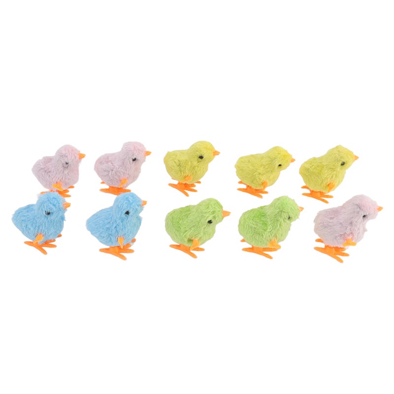 Wind Up Jumping Chicken 10 Pcs Premium Plastic & Plush Material Lifelike Appearance - Simple Operation Clockwork Chick Toy for Toddlers, Children and Cats - Image 5