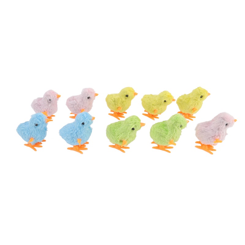 Wind Up Jumping Chicken 10 Pcs Premium Plastic & Plush Material Lifelike Appearance - Simple Operation Clockwork Chick Toy for Toddlers, Children and Cats - Image 1