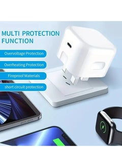 CoomBe 35W USB-C 3-Pin Power Adapter with 1M Type-C to Type-C Cable White, Compatible with iPhone 15/15 Plus/15 Pro/15 Pro Max/16/16 Plus/16 Pro/16 Pro Max/iPad Pro/Air/Mini/10th  - Image 5
