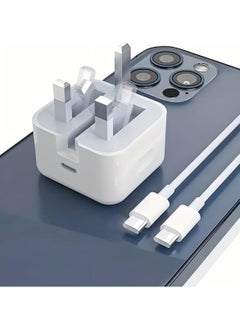 CoomBe 35W USB-C 3-Pin Power Adapter with 1M Type-C to Type-C Cable White, Compatible with iPhone 15/15 Plus/15 Pro/15 Pro Max/16/16 Plus/16 Pro/16 Pro Max/iPad Pro/Air/Mini/10th  - Image 2