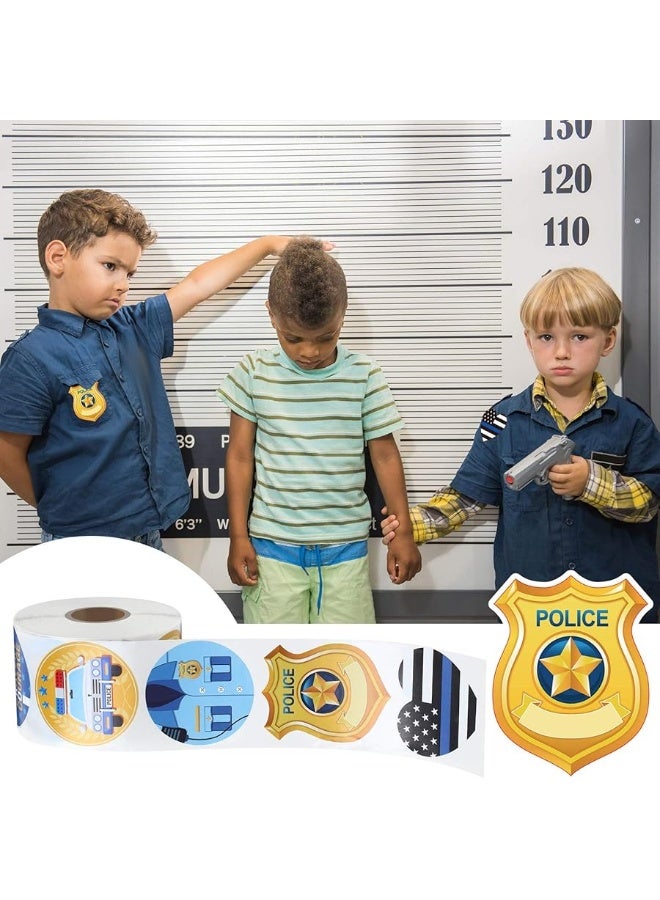 Outus 600 Pcs Police Stickers for Kids Police Party Favors Badge Stickers Police Officer Party Stickers Police Roll Name Tag Label Sticker Decals for Kids Police Birthday Party Supplies - Image 1