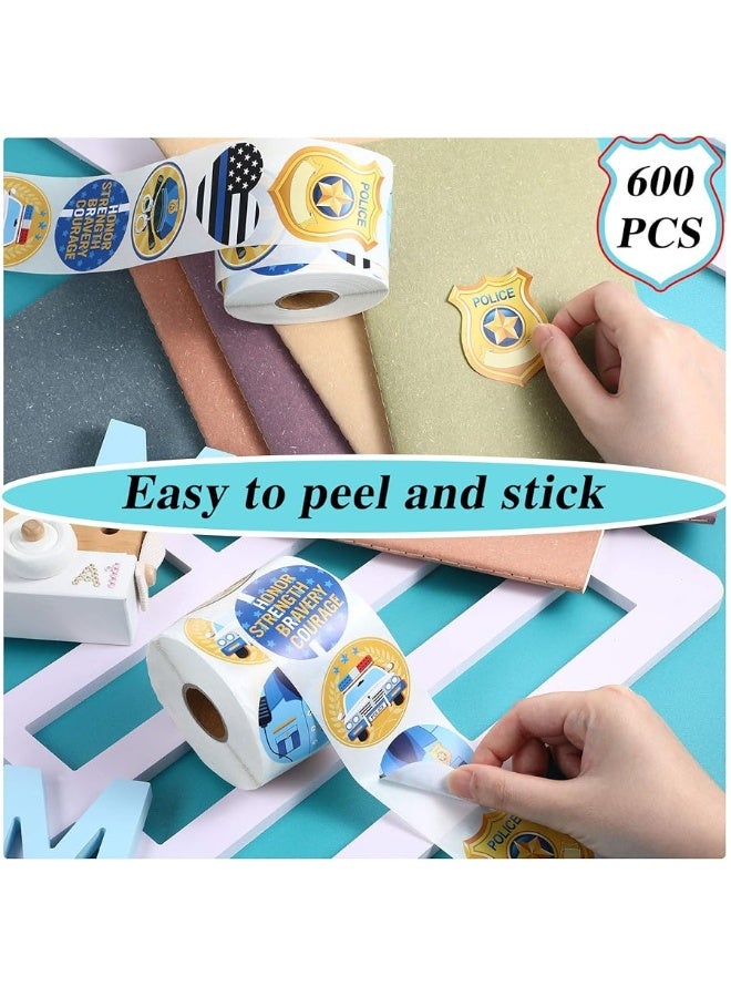 Outus 600 Pcs Police Stickers for Kids Police Party Favors Badge Stickers Police Officer Party Stickers Police Roll Name Tag Label Sticker Decals for Kids Police Birthday Party Supplies - Image 5