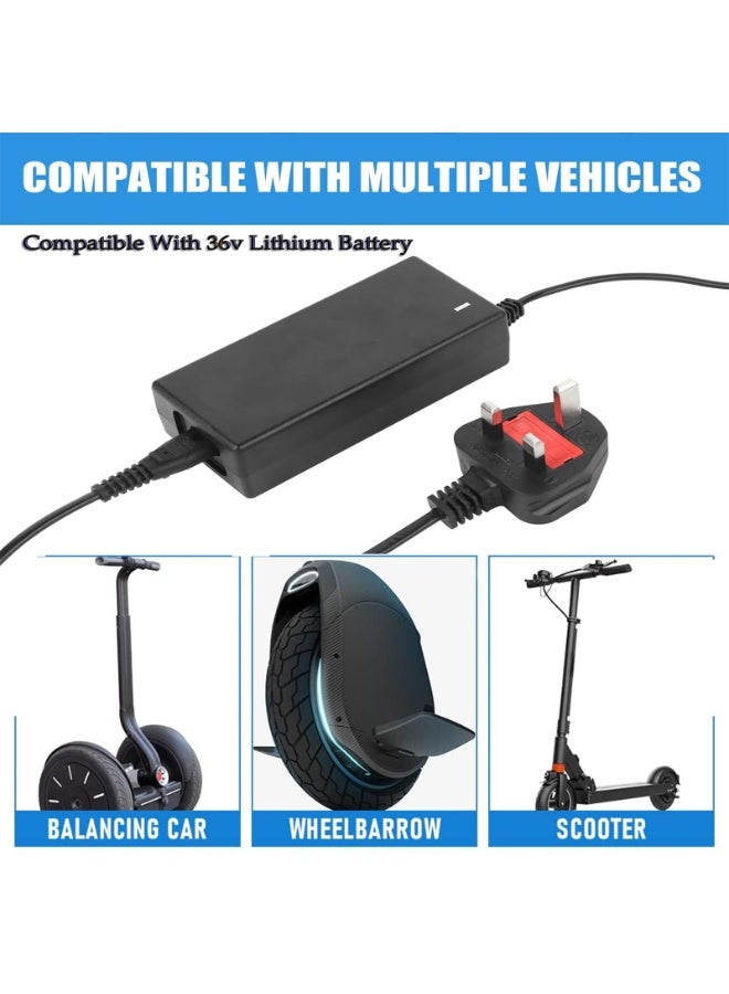 Electric Scooter Charger 42V 2A for 36V Li-ion Battery,  Fast Recharge, Compatible with M365 E-Scooter & E-Bike, Includes 6 Plugs, Mobility Scooter Battery Charger - Image 2