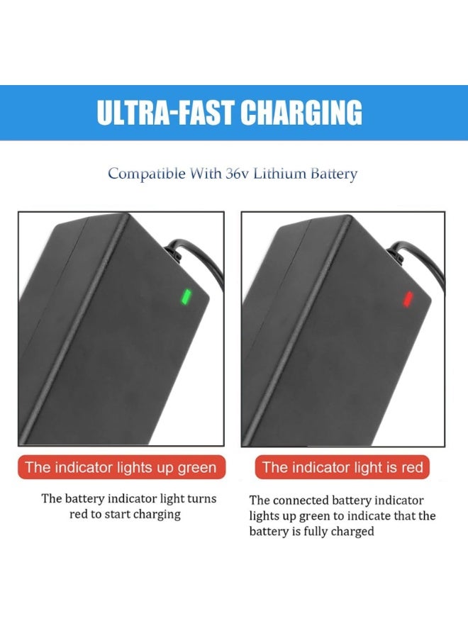 Electric Scooter Charger 42V 2A for 36V Li-ion Battery,  Fast Recharge, Compatible with M365 E-Scooter & E-Bike, Includes 6 Plugs, Mobility Scooter Battery Charger - Image 4