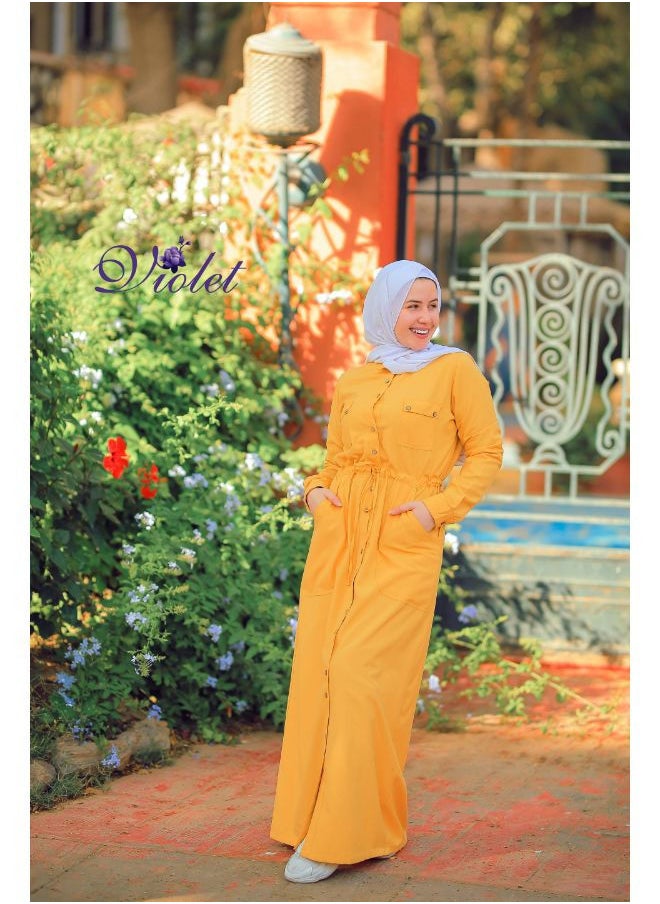 Puritopia - Mustard Maxi shirt dress - Image 1