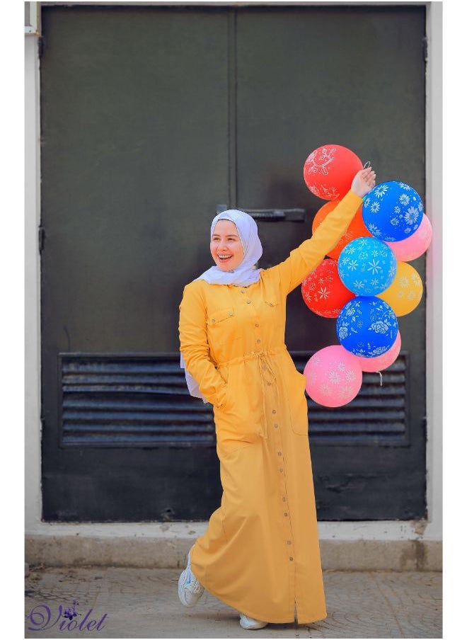 Puritopia - Mustard Maxi shirt dress - Image 1