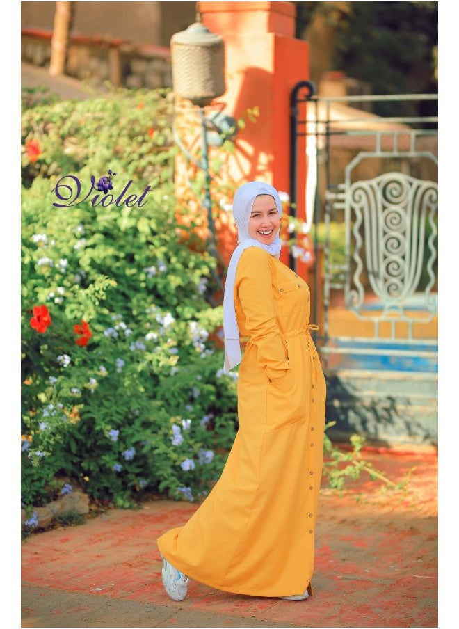 Puritopia - Mustard Maxi shirt dress - Image 1