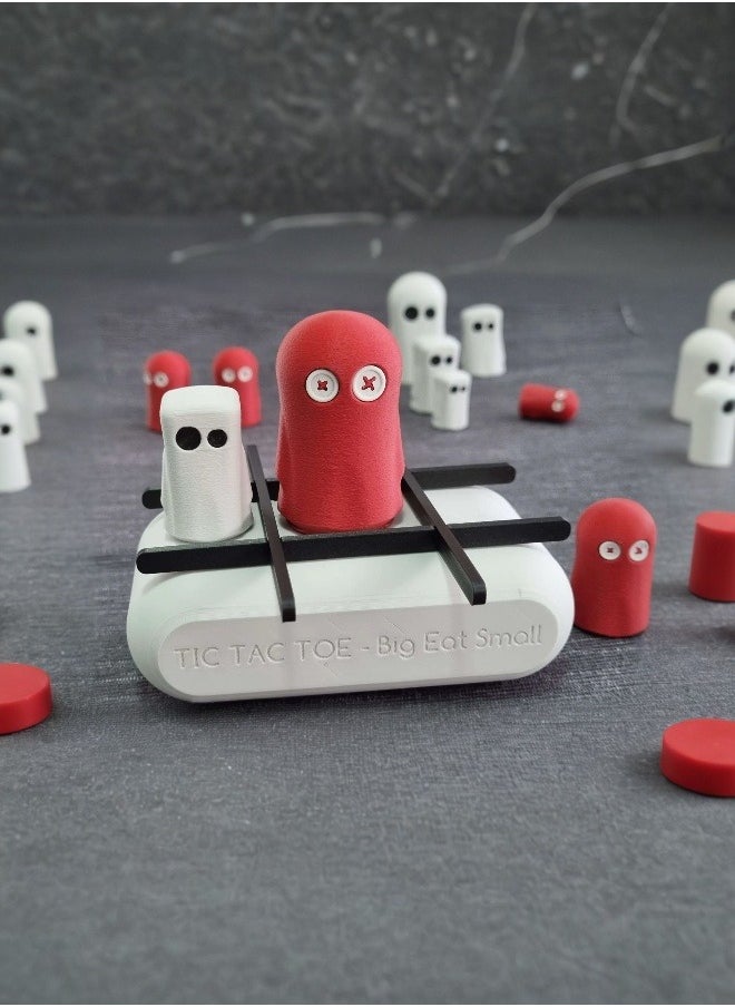 3D Brothers XO Board Game - Tic Tac Toe Big Eats Small Ghost Edition Strategy game, intelligence games  - Image 1