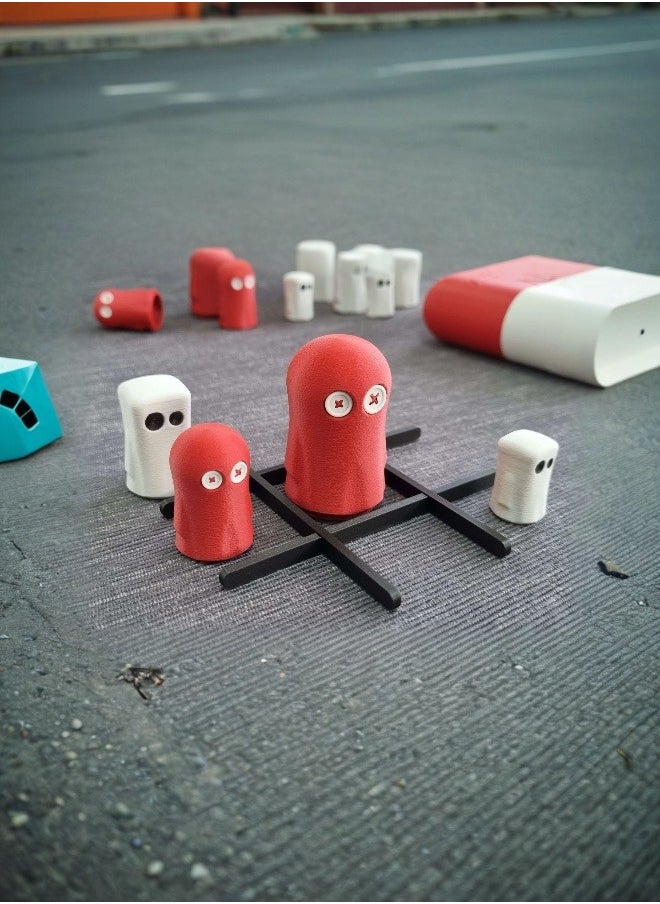 3D Brothers XO Board Game - Tic Tac Toe Big Eats Small Ghost Edition Strategy game, intelligence games  - Image 3