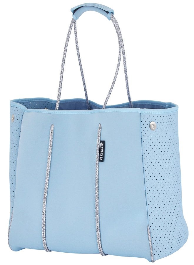 QOGiR Neoprene Multipurpose Waterproof Beach Bag Tote for Men with Inner Zipper Pocket (Light Blue, X-Large) - Image 1