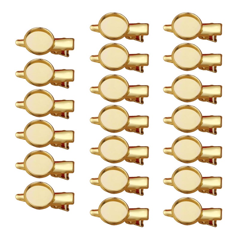 lasenersm 20 قطعة مشابك شعر معدنية على شكل تمساح بطول 25 سم مع صينية إعداد كابوشون