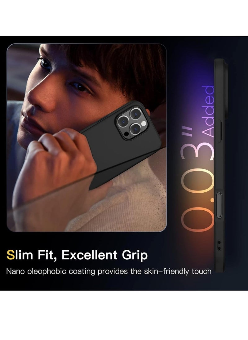 JAJEEK "iPhone 16 Pro Max Black Case – Ultra-Thin Matte Cover with Camera Lens and Screen Protectors, Super Soft Touch Anti-Scratch Shockproof Slim Design" - Image 5