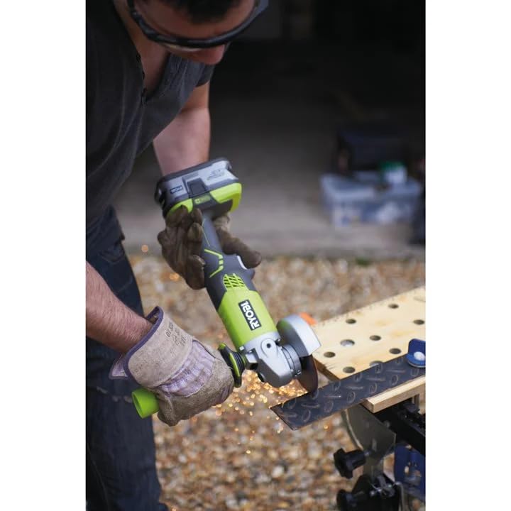 Ryobi 5133001903 R18AG-0 One+ Cordless Angle Grinder Angled - Image 2