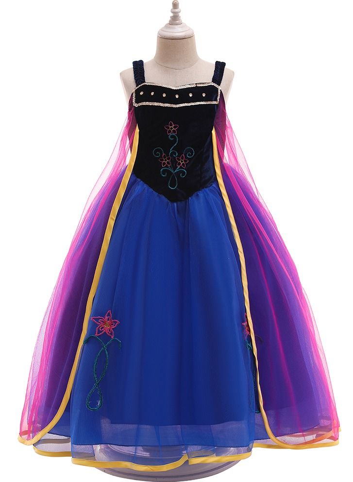 Loquat Winter Anna high-end western navy dress high-end drag tail princess little girl princess dress  - Image 1
