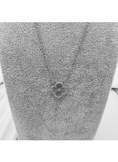 15MM Clover Necklace Titanium Fashionable Choker 15mm silver flower double-sided necklace