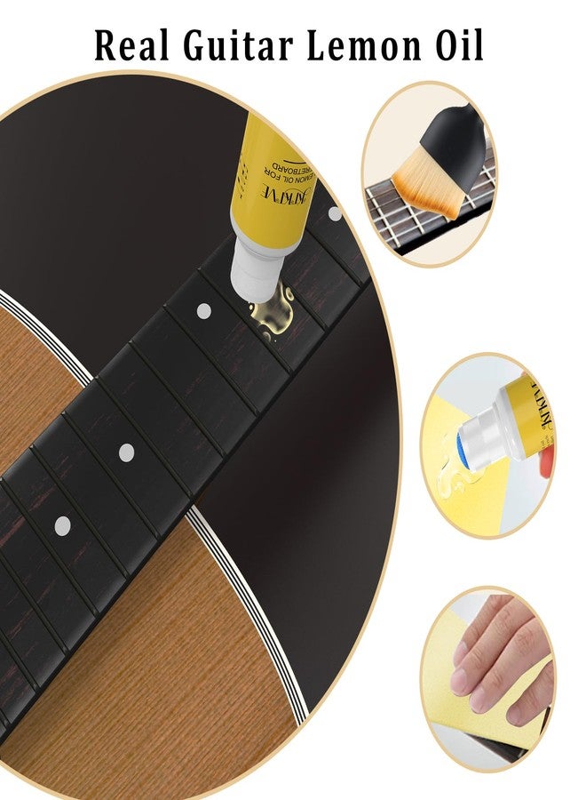 KTKTVE Guitar Cleaning Kit - 8-Pack Complete Care Set with Innovative Sponge Applicator | Guitar Cleaner, Lemon Oil(fretboard oil), Polish Wax, String Cleaner, Winder, Brush & Microfiber Cloth - Image 4