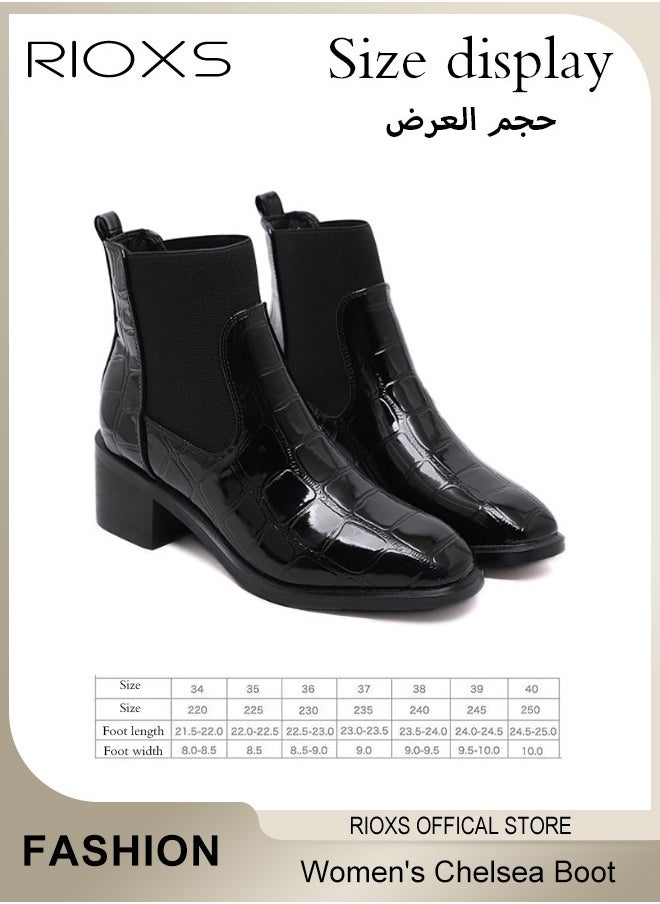 Women's Chelsea Boot, Fashion PU Leather Short Patent Leather Boots, Elastic Low Flat Boots, Waterproof Ankle Garden Shoes, Rain Boots For Wpmen, Anti Slip Slip On Boots, Ladies Stylish Lightlight Chelsea Booties, Women's Rain Footwear - pzsku/Z6E653E089E2275CF9505Z/45/_/1733463563/a82feb6f-cac9-483d-a4bf-c8b59ced9c83