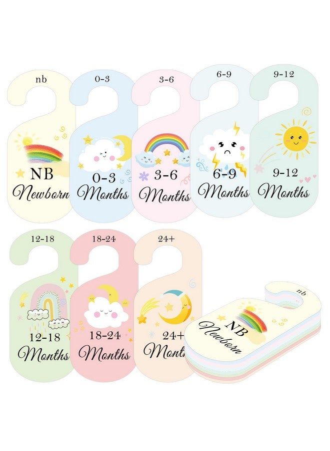SMARSTICKER 8 Pack Baby Closet Dividers Watercolor Plants Clothing Organizer Double-Sided Colorful Hanger for Newborn to 24 Months (Rainbow) - Image 1