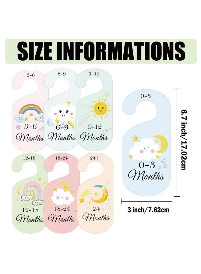 SMARSTICKER 8 Pack Baby Closet Dividers Watercolor Plants Clothing Organizer Double-Sided Colorful Hanger for Newborn to 24 Months (Rainbow) - Image 2