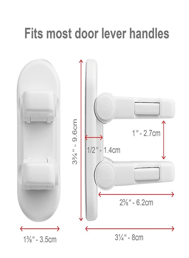 Snowharp Child Proof Door Lever Lock, Door Handle Lock, Durable ABS with Adhesive Backing, Simple Install, No Tools Needed (U, Pack, 3) - Image 2