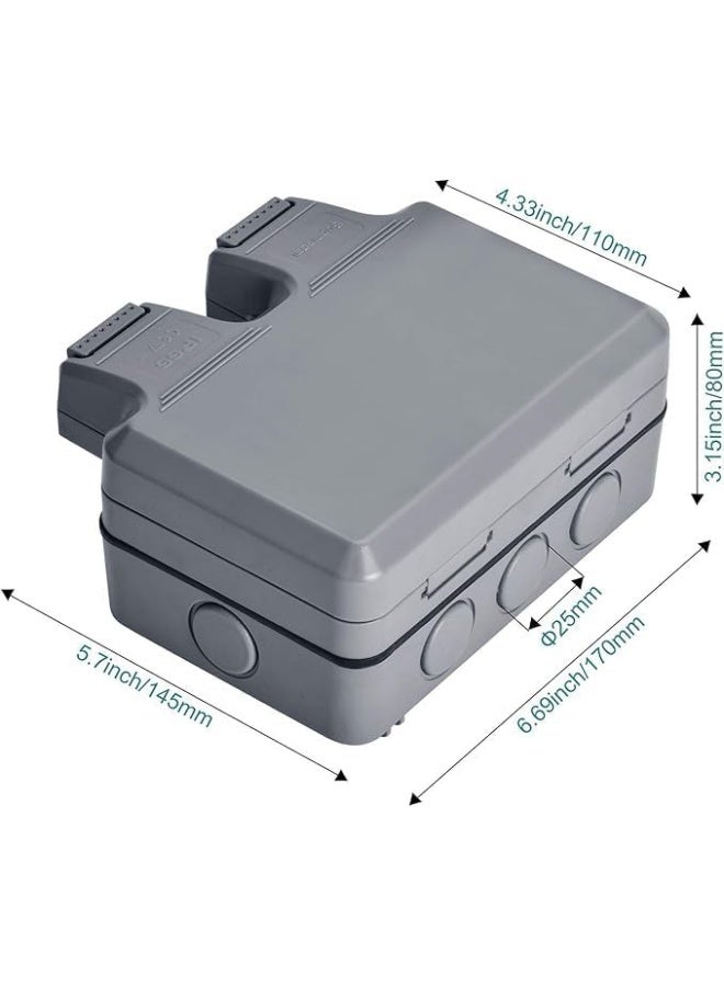 melfi Melfi Outdoor Socket: Waterproof Ip66 13Amp Switched Socket Cover With Switches (Socket Double)  - Image 4