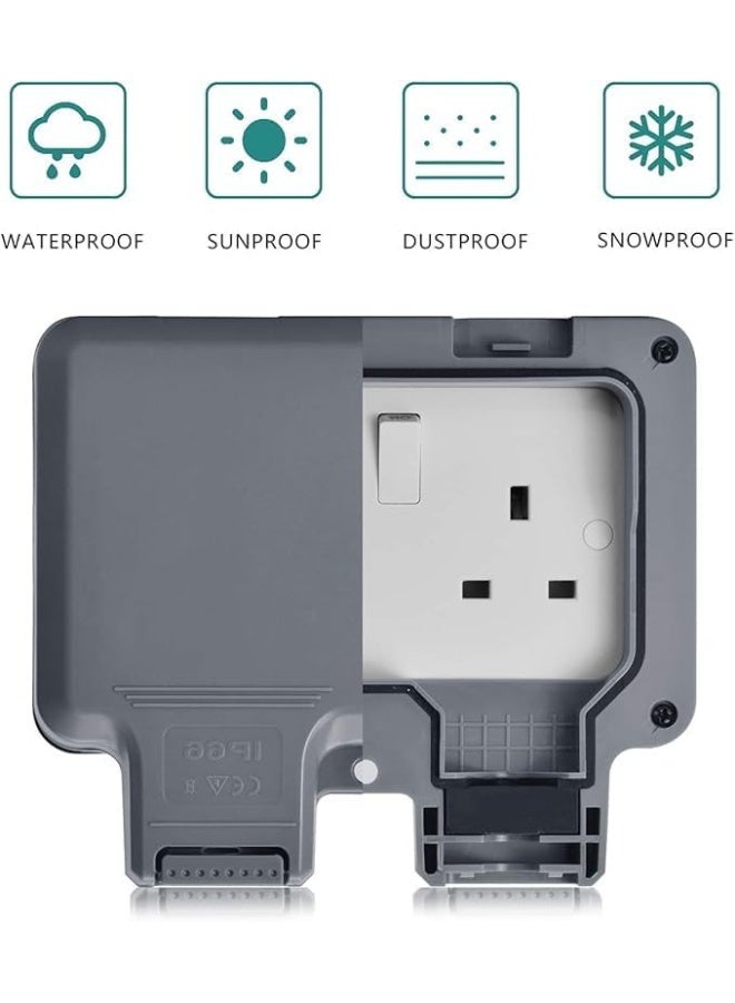 melfi Melfi Outdoor Socket: Waterproof Ip66 13Amp Switched Socket Cover With Switches (Socket Double)  - Image 5